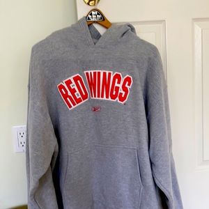 Reebok Detroit redwings hoodie sweatshirt gray